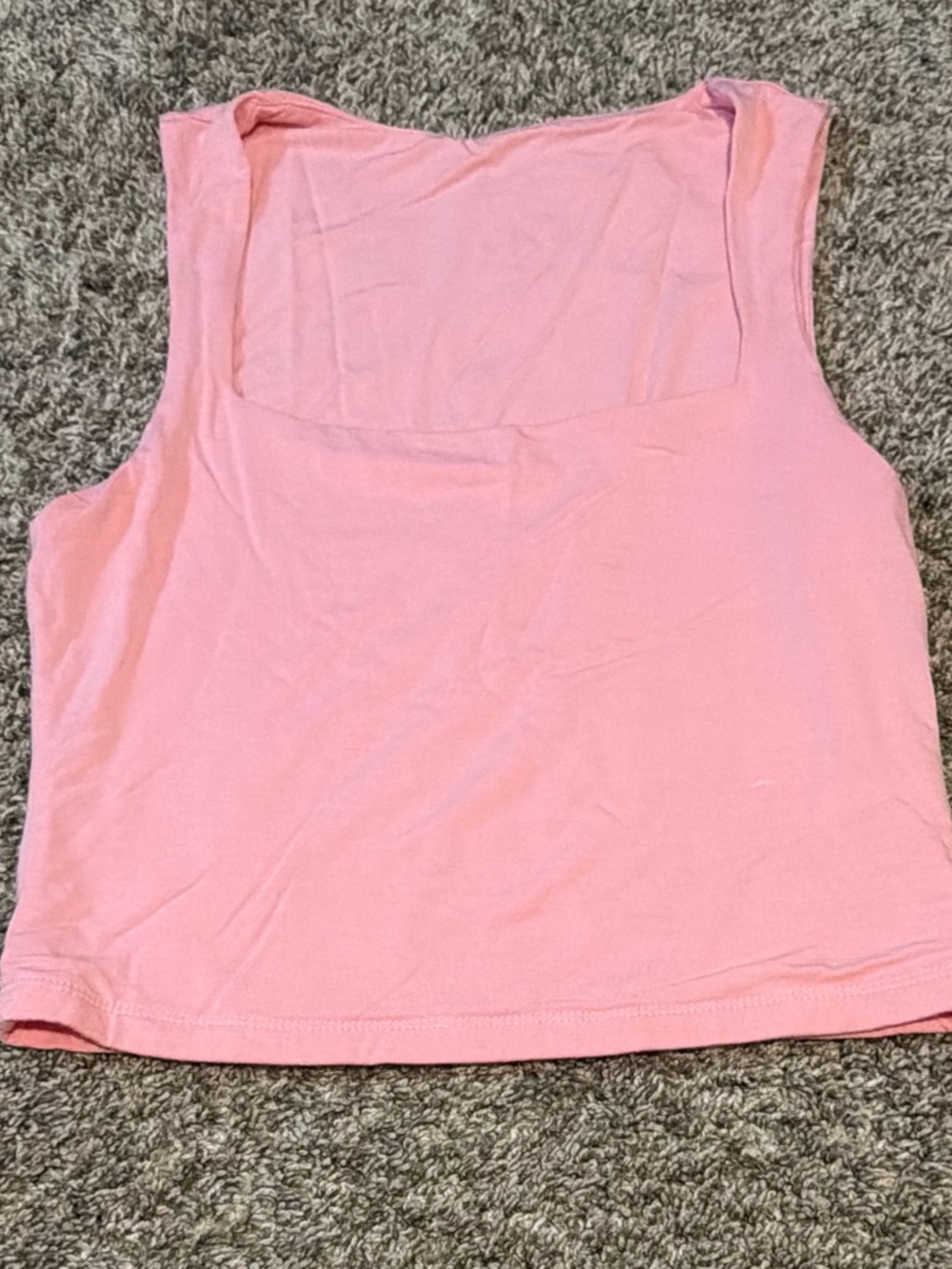 Sleeveless Square-Neck Pink Tank Top